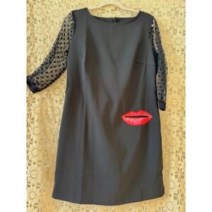 Desigual Black Bastiaan Eye On Fashion Lips Dress Sz 44/ 12US‎